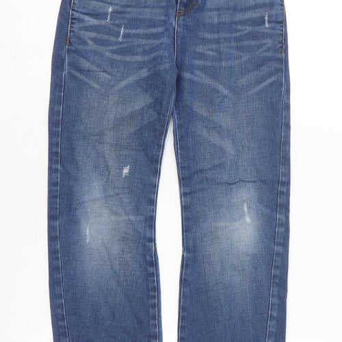 TU Boys Blue Cotton Straight Jeans Size 8 Years Regular Zip