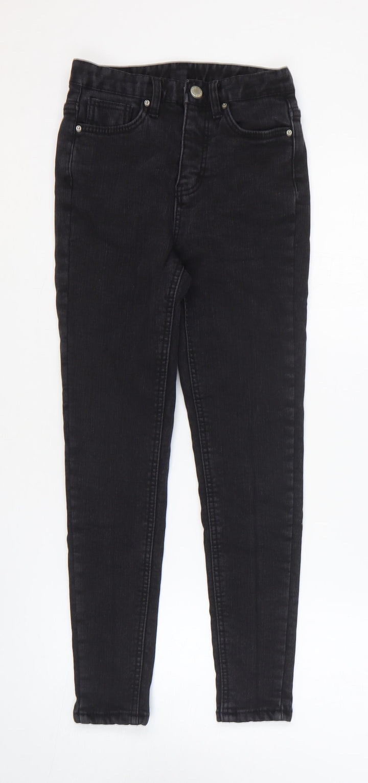 Preworn Womens Black Cotton Skinny Jeans Size 25 in L24 in Regular Zip