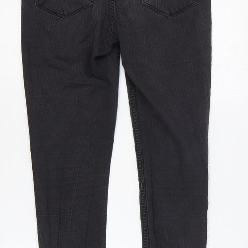 H&M Womens Black Cotton Skinny Jeans Size 12 L27 in Regular Zip