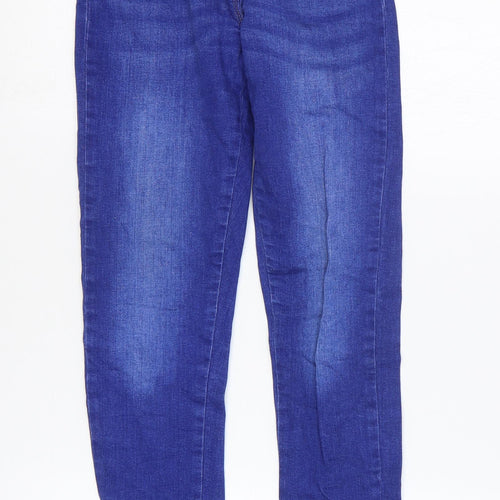 NEXT Girls Blue Cotton Skinny Jeans Size 12 Years Regular Zip