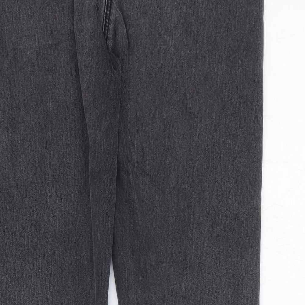 Bonmarché Womens Grey Cotton Bootcut Jeans Size 10 L29 in Regular Zip