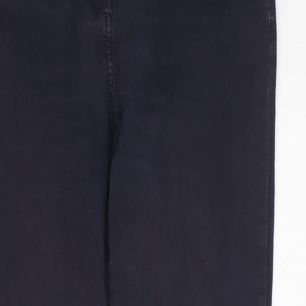 Marks and Spencer Womens Blue Cotton Straight Jeans Size 10 L28 in Regular Zip