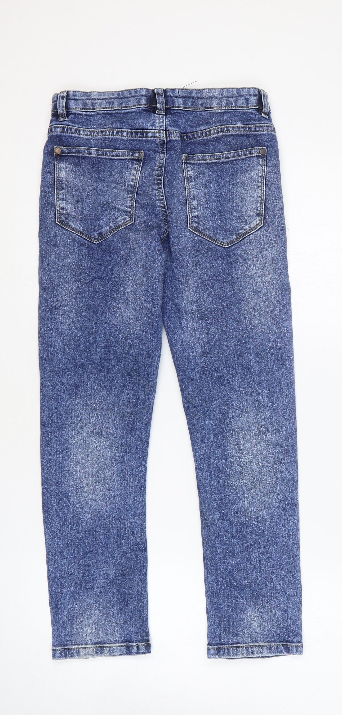NEXT Boys Blue Cotton Skinny Jeans Size 9 Years Regular Zip