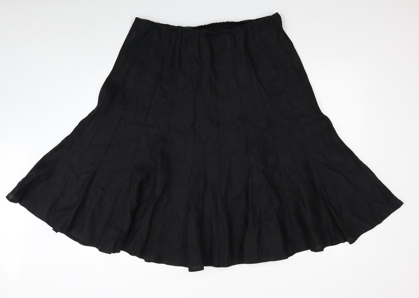 Marks and Spencer Womens Black Linen Flare Skirt Size 20