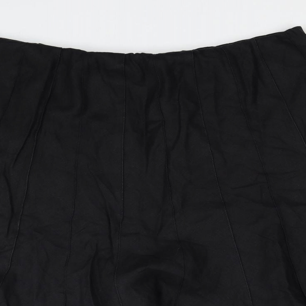 Marks and Spencer Womens Black Linen Flare Skirt Size 20