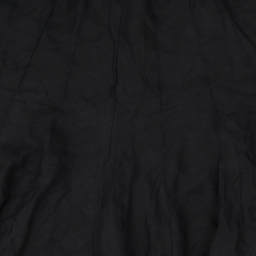Marks and Spencer Womens Black Linen Flare Skirt Size 20
