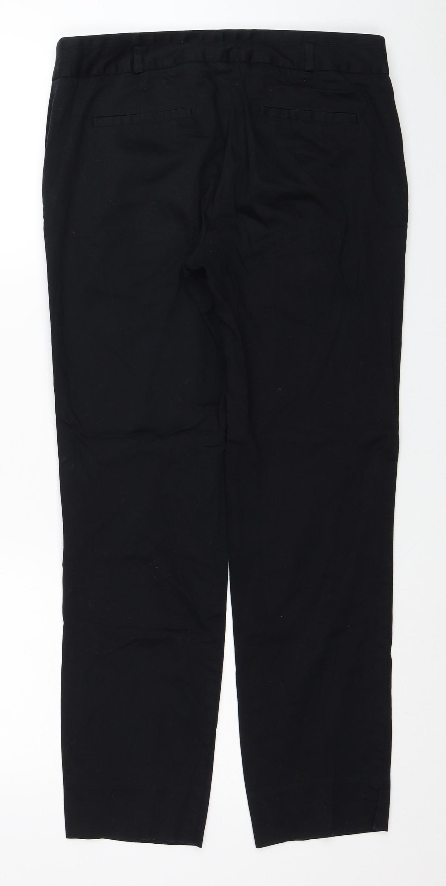 Warehouse Womens Black Cotton Straight Jeans Size 10 L26 in Regular Zip