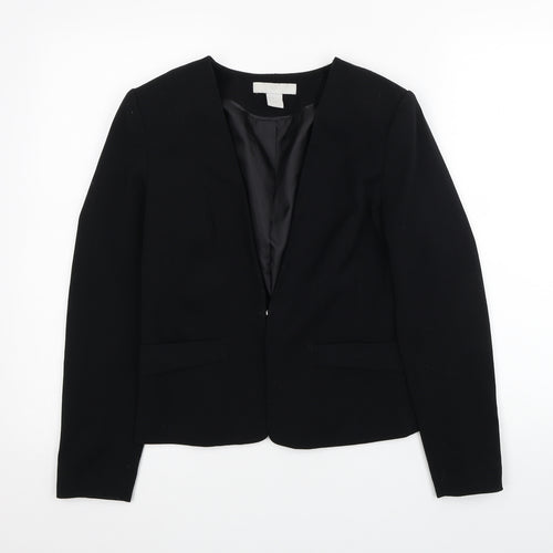 Divided by H&M Womens Black Jacket Blazer Size 8 Buckle