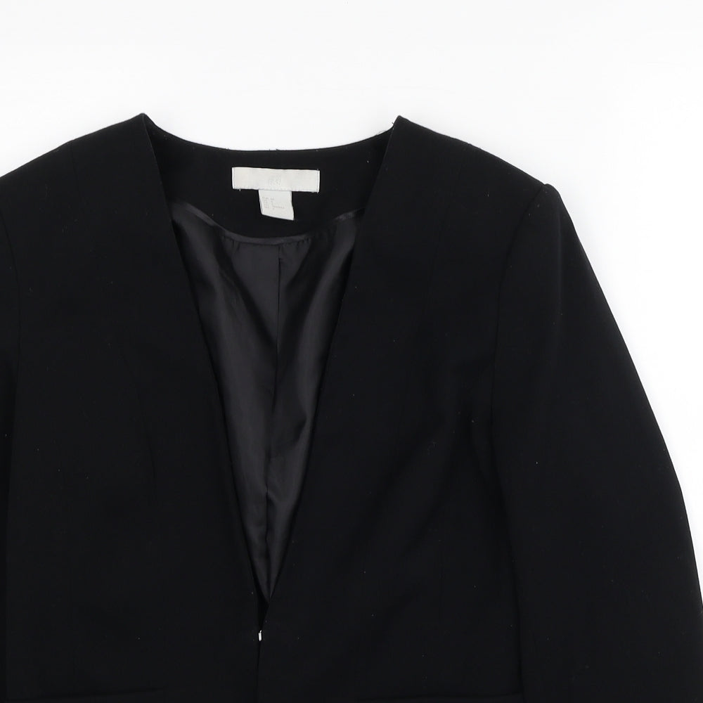 Divided by H&M Womens Black Jacket Blazer Size 8 Buckle