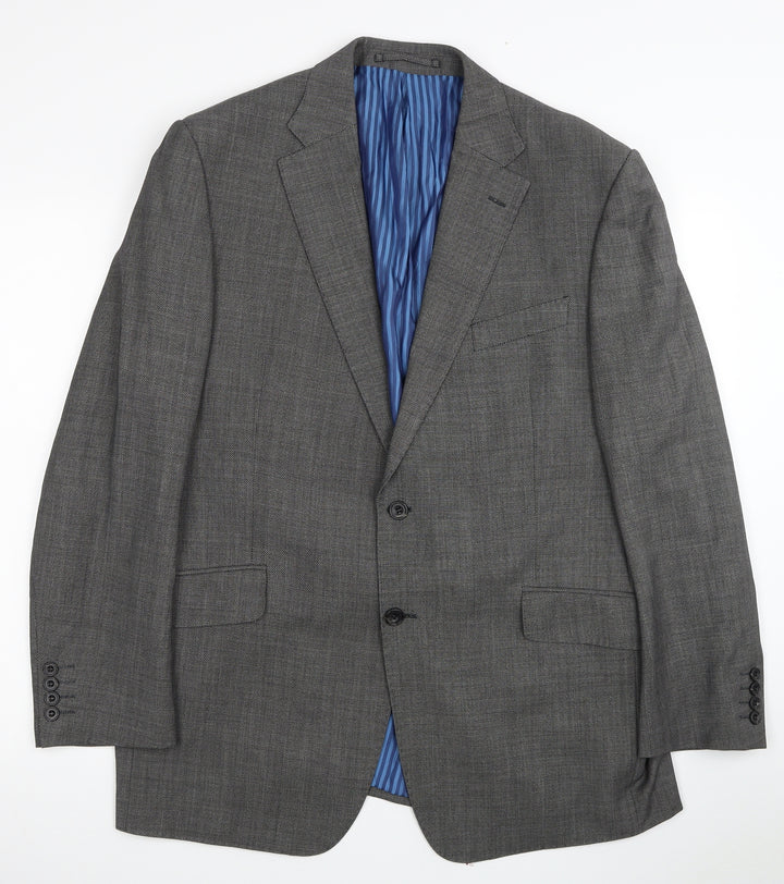 Marks and Spencer Mens Grey Wool Jacket Suit Jacket Size 42 - Shoulder Pads