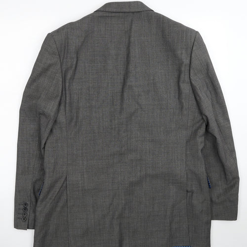 Marks and Spencer Mens Grey Wool Jacket Suit Jacket Size 42 - Shoulder Pads
