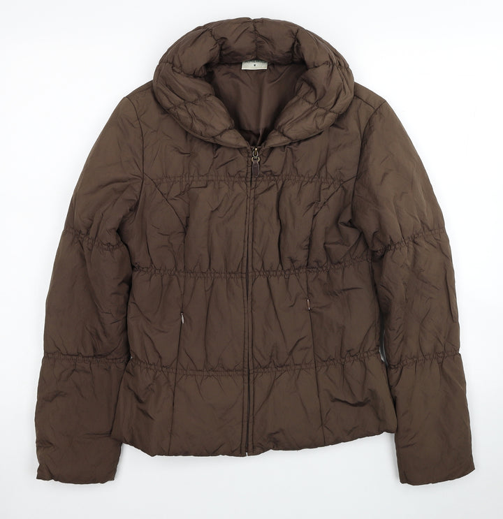 Kaliko Womens Brown Puffer Jacket Jacket Size 8 Zip