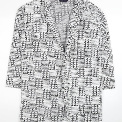 Marks and Spencer Womens White Geometric Kimono Coatigan Size 12