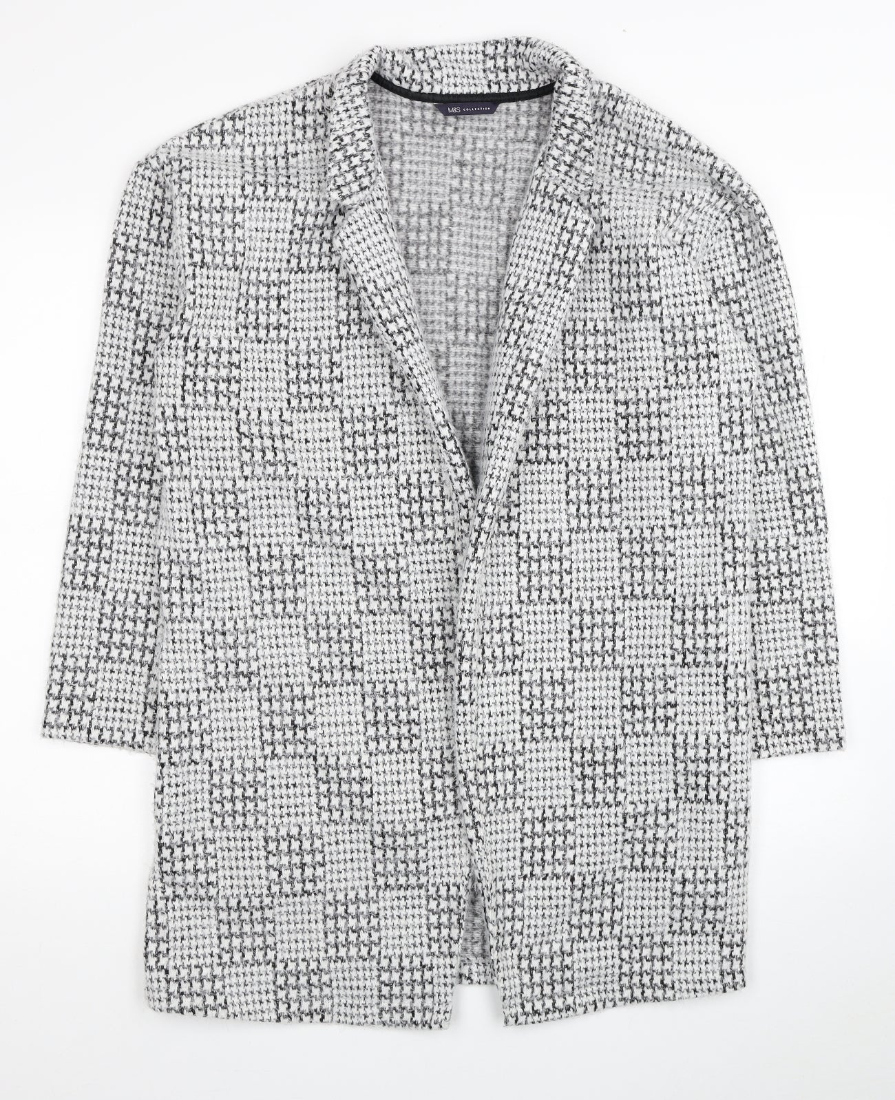 Marks and Spencer Womens White Geometric Kimono Coatigan Size 12