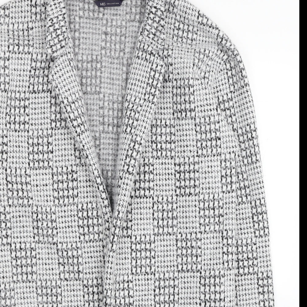 Marks and Spencer Womens White Geometric Kimono Coatigan Size 12