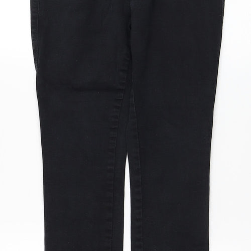 NEXT Womens Black Cotton Skinny Jeans Size 12 L24 in Regular Zip