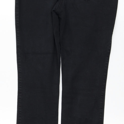 NEXT Womens Black Cotton Skinny Jeans Size 12 L24 in Regular Zip
