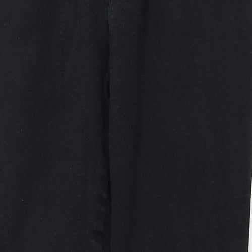 NEXT Womens Black Cotton Skinny Jeans Size 12 L24 in Regular Zip