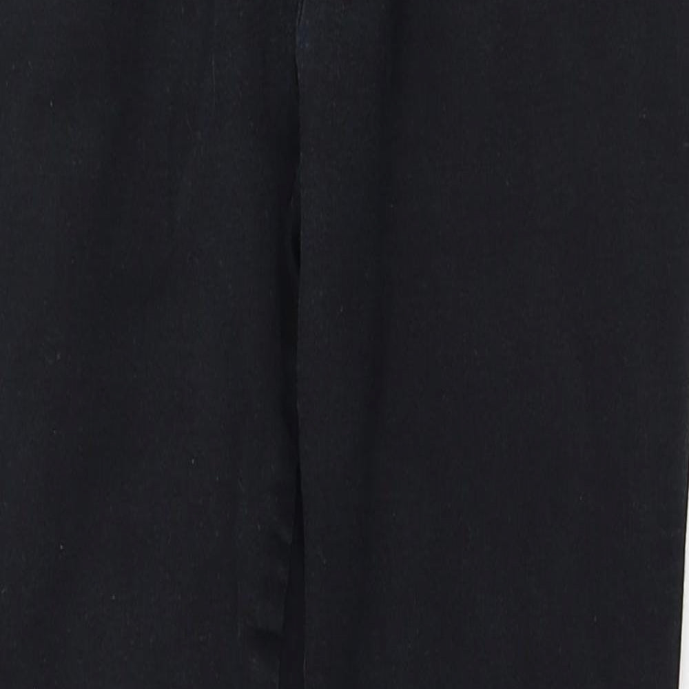 NEXT Womens Black Cotton Skinny Jeans Size 12 L24 in Regular Zip