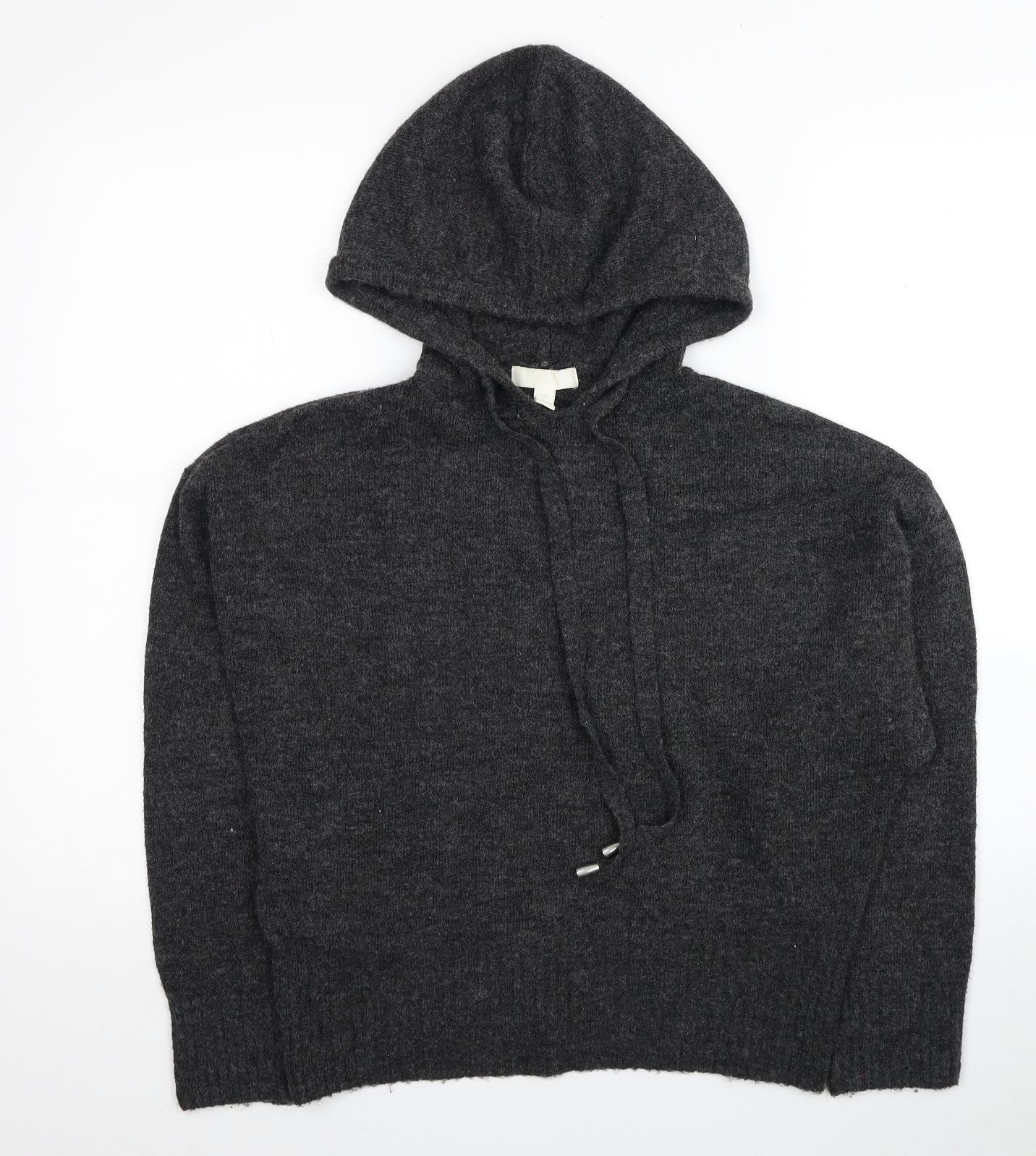 H&M Womens Grey Acrylic Pullover Hoodie Size S Pullover