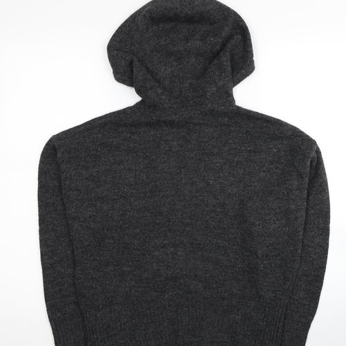 H&M Womens Grey Acrylic Pullover Hoodie Size S Pullover