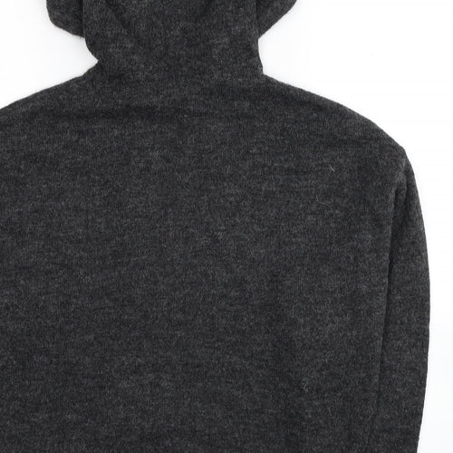 H&M Womens Grey Acrylic Pullover Hoodie Size S Pullover