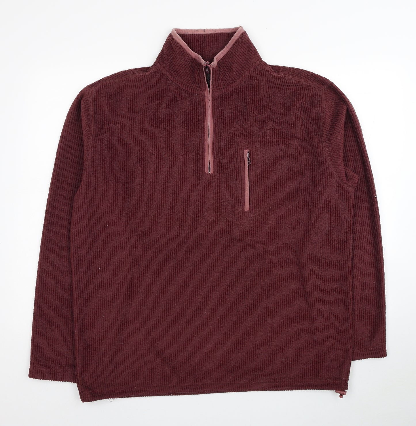 Guice Mens Red Polyester Pullover Sweatshirt Size L - Ribbed