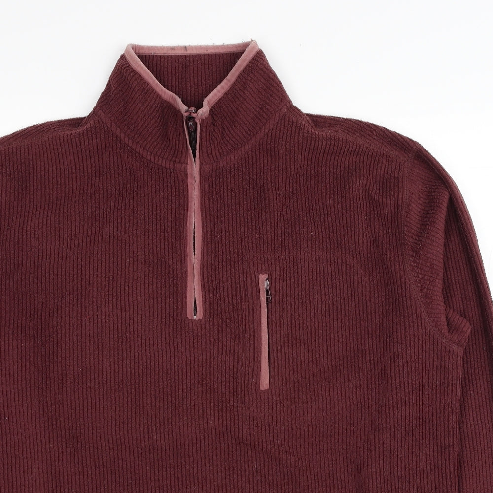 Guice Mens Red Polyester Pullover Sweatshirt Size L - Ribbed