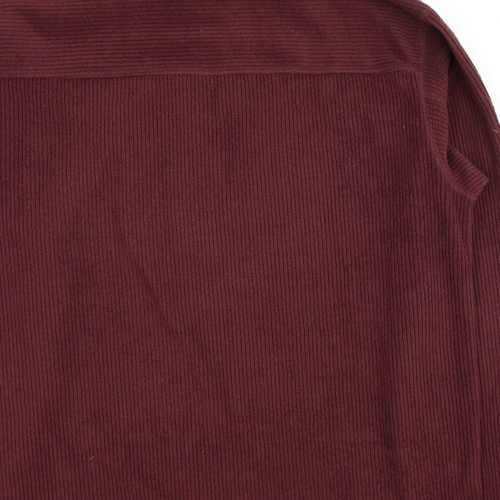 Guice Mens Red Polyester Pullover Sweatshirt Size L - Ribbed