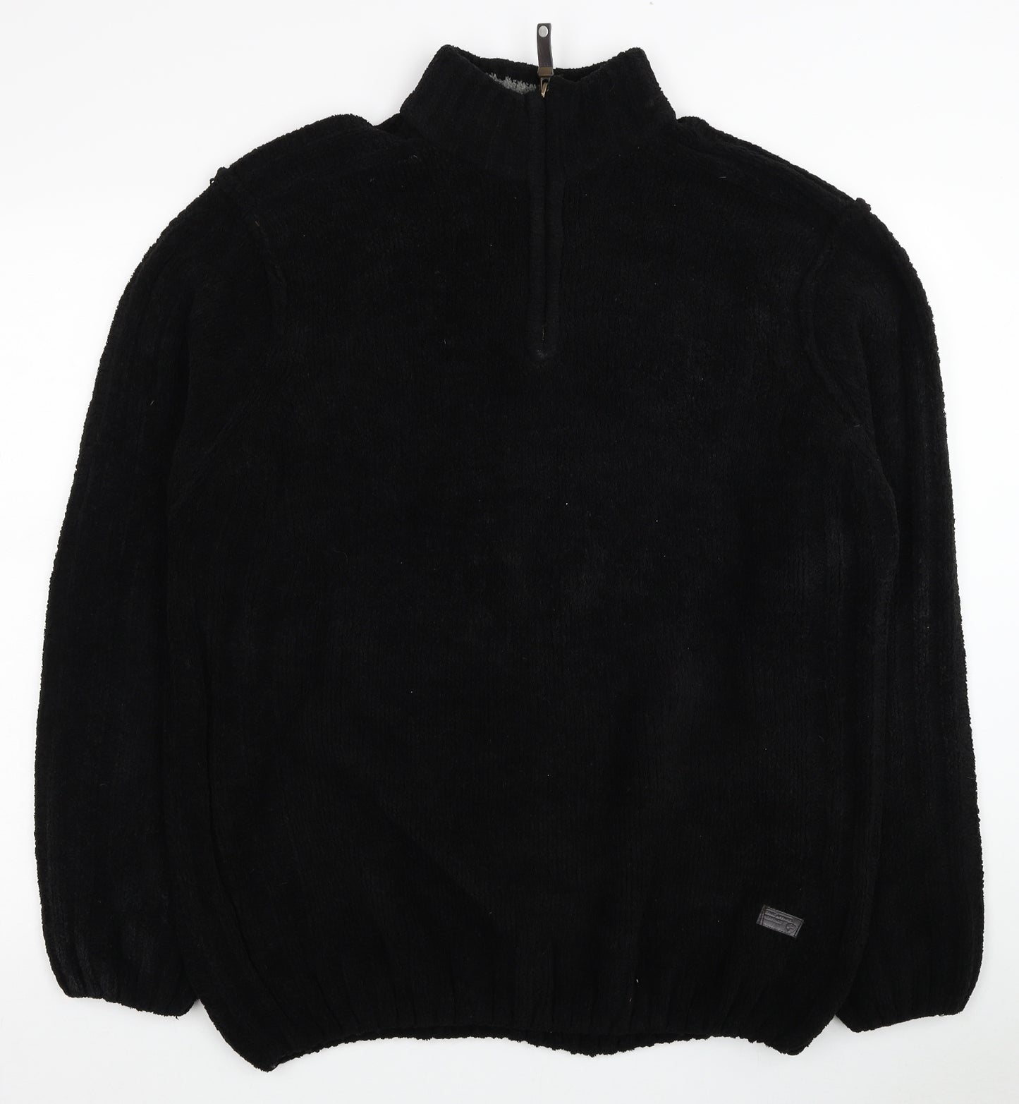 Easy Mens Black Polyester Pullover Sweatshirt Size XL