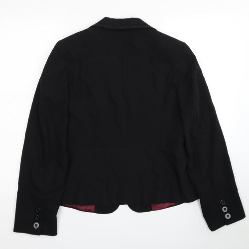 George Womens Black Jacket Blazer Size 12 Button