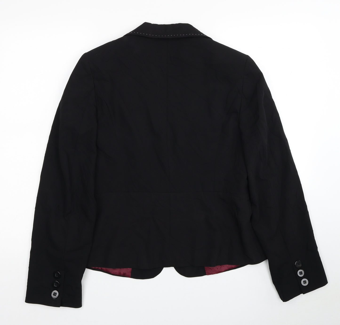 George Womens Black Jacket Blazer Size 12 Button