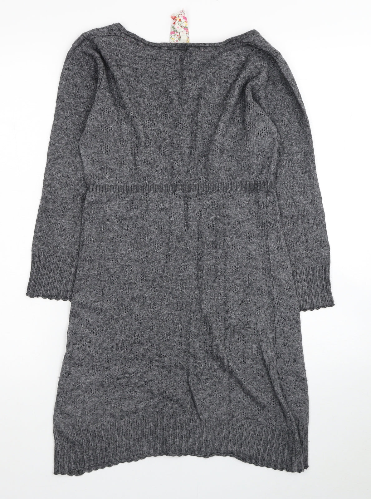 White Stuff Womens Grey Viscose Jumper Dress Size 10 Scoop Neck Pullover