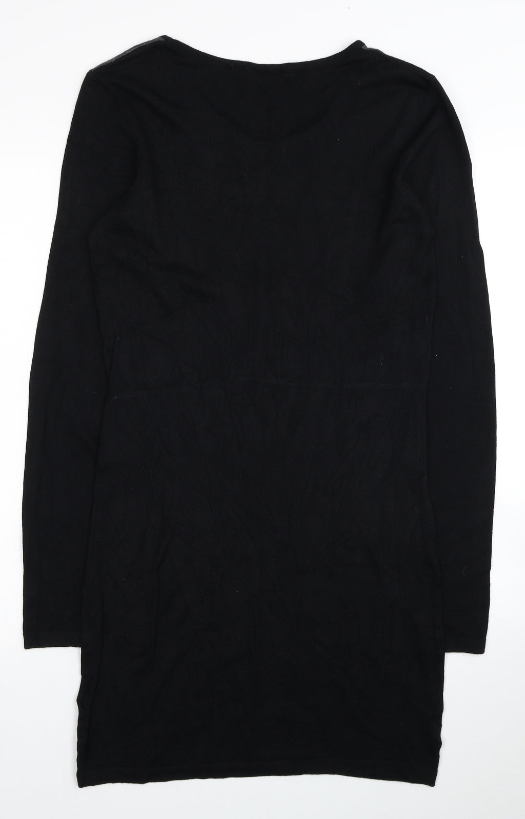 ESMARA Womens Black Colourblock Viscose Jumper Dress Size 10 Scoop Neck Pullover - Size 10-12