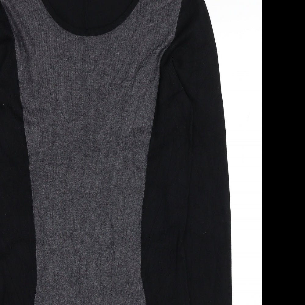 ESMARA Womens Black Colourblock Viscose Jumper Dress Size 10 Scoop Neck Pullover - Size 10-12