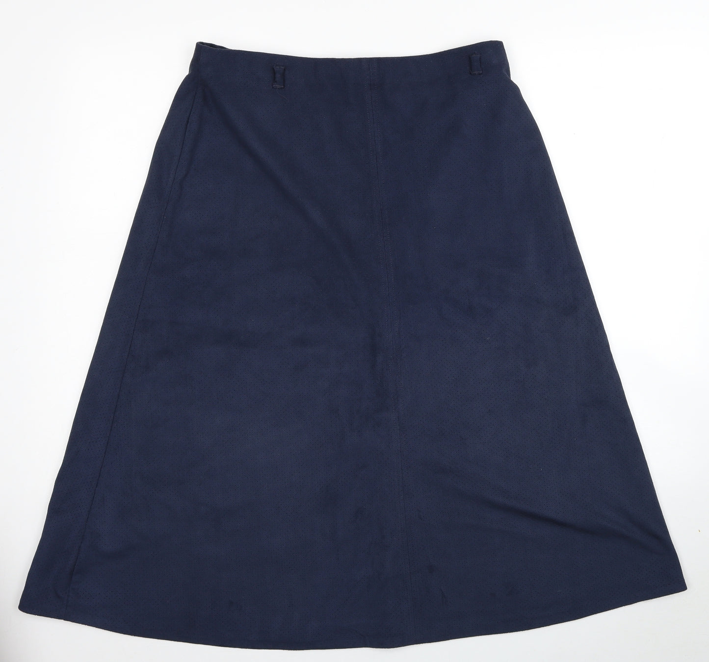 Marks and Spencer Womens Blue Polyester A-Line Skirt Size 12 Zip