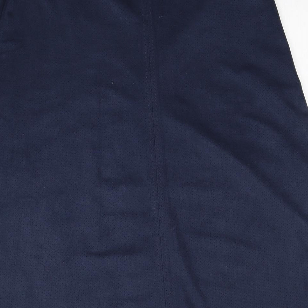 Marks and Spencer Womens Blue Polyester A-Line Skirt Size 12 Zip