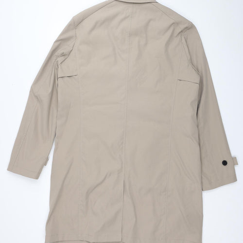 Guards London Mens Beige Trench Coat Coat Size S Button