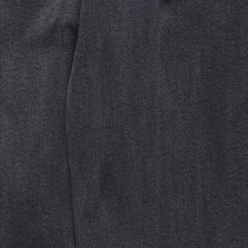 George Mens Black Cotton Straight Jeans Size 36 in L30 in Regular Zip