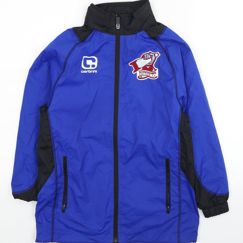 Carbrini Boys Blue Colourblock Windbreaker Coat Size M Zip - Scunthorpe United F.C