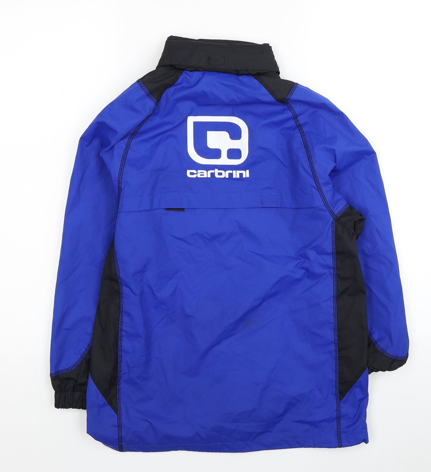Carbrini Boys Blue Colourblock Windbreaker Coat Size M Zip - Scunthorpe United F.C