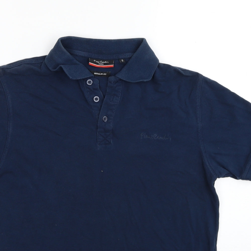 Pierre Cardin Mens Blue Cotton Polo Size S Collared Pullover