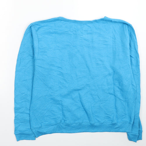 Hanes Womens Blue Cotton Pullover Sweatshirt Size M Pullover
