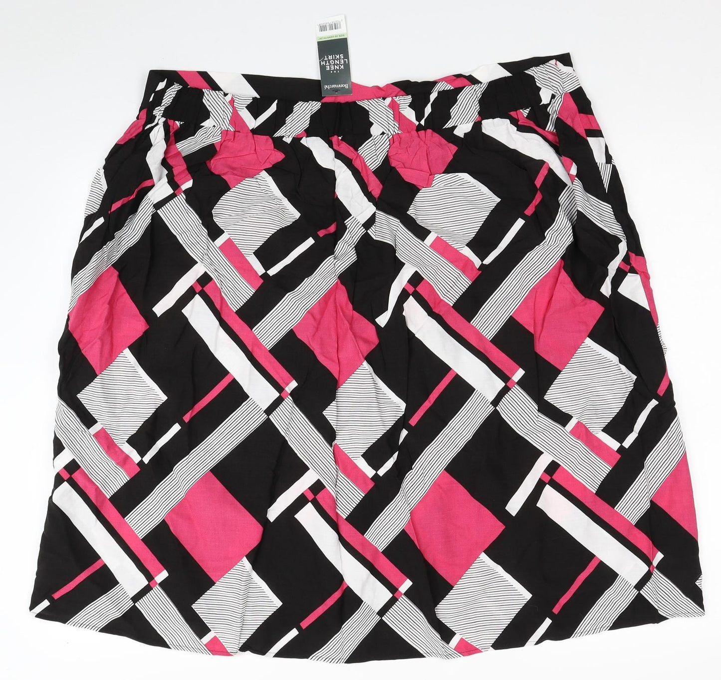 Bonmarché Womens Multicoloured Geometric Viscose A-Line Skirt Size 20