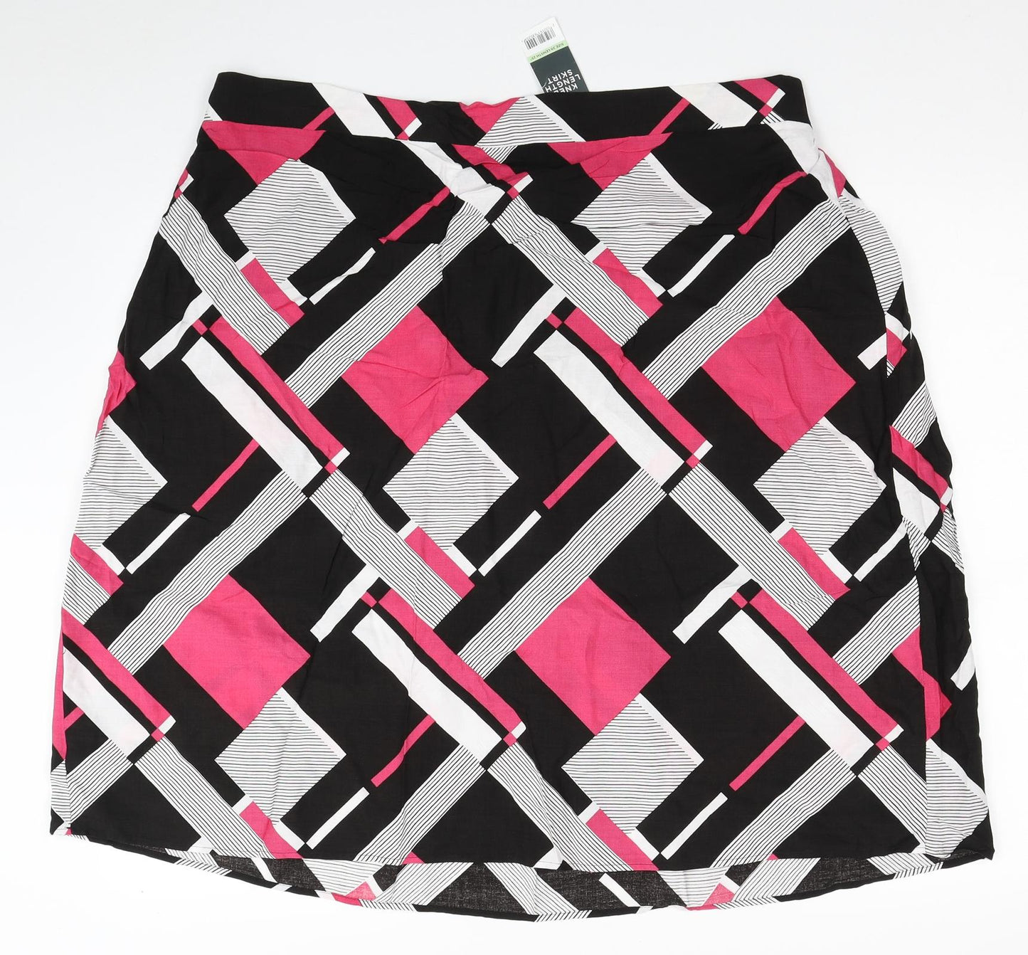 Bonmarché Womens Multicoloured Geometric Viscose A-Line Skirt Size 20