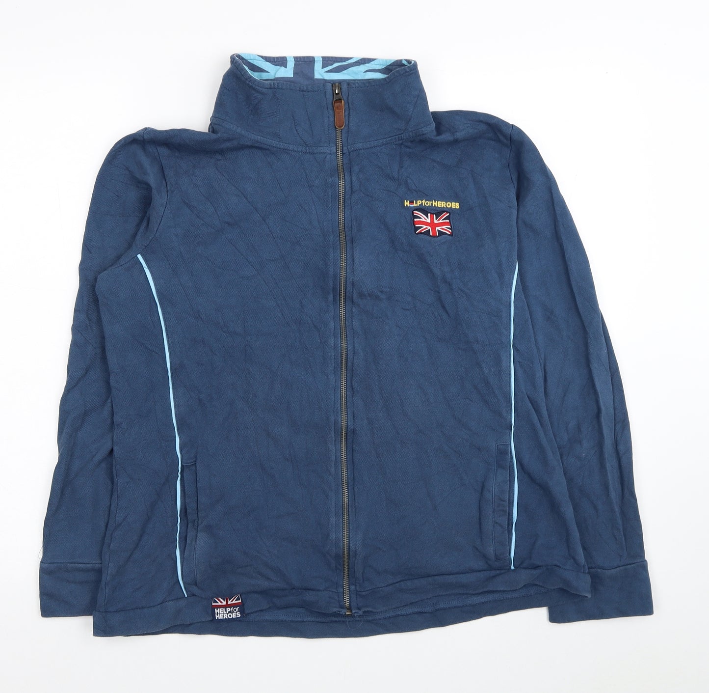Help For Heroes Womens Blue Cotton Full Zip Sweatshirt Size 18 Zip