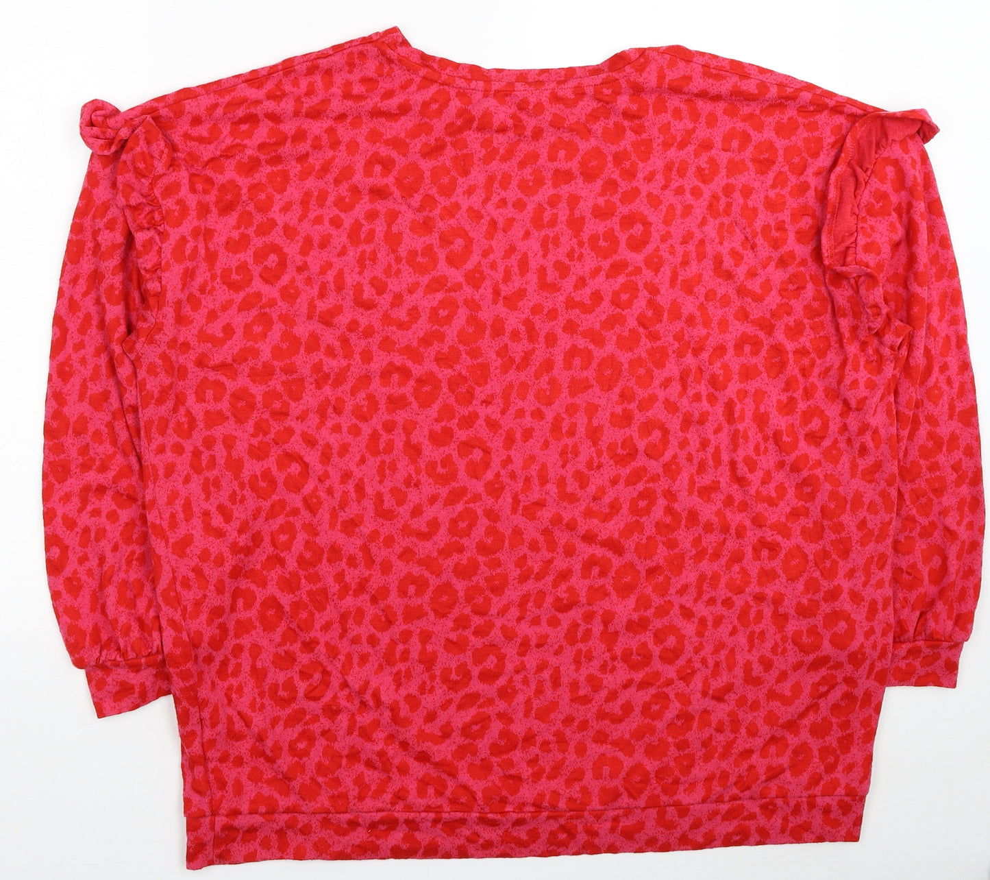 Roman Womens Pink Animal Print Viscose Pullover Sweatshirt Size 18 Pullover - Leopard Print