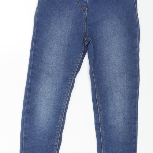 George Girls Blue Cotton Jegging Jeans Size 5-6 Years Regular Pullover