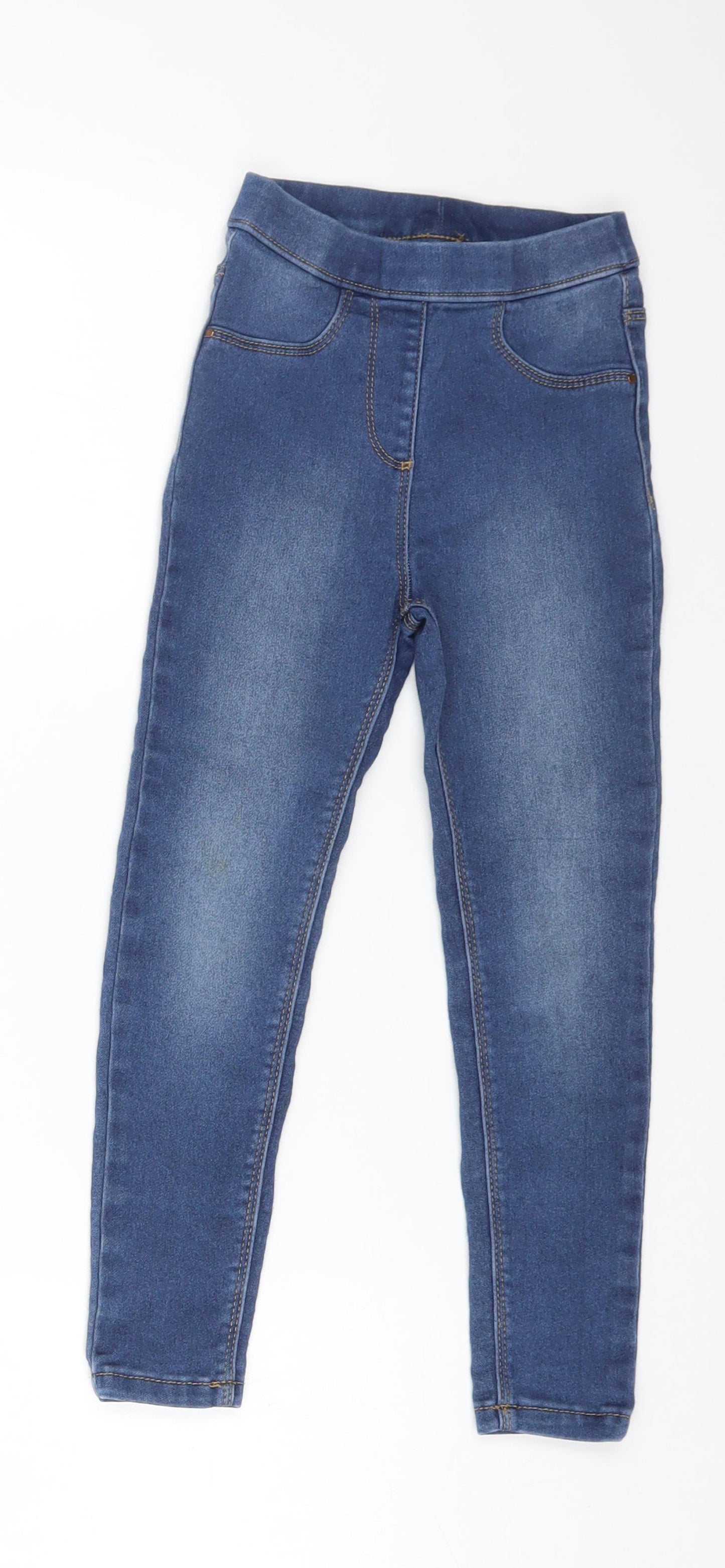 George Girls Blue Cotton Jegging Jeans Size 5-6 Years Regular Pullover