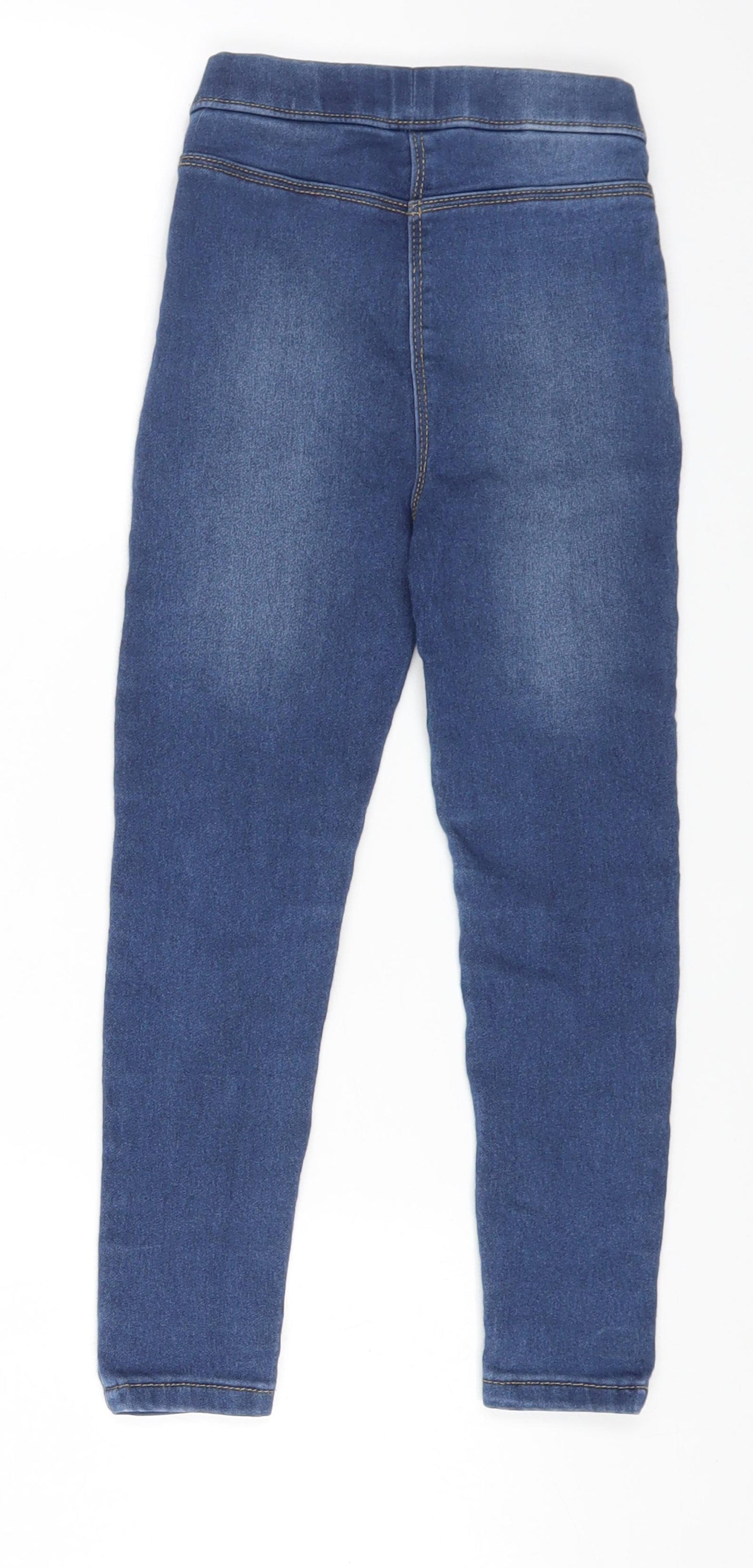 George Girls Blue Cotton Jegging Jeans Size 5-6 Years Regular Pullover